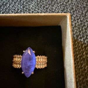Fluorite and rose gold ring
